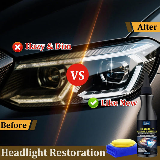 Headlight Cleaner & Restoration Kit Instantly Restores Yellowed, Foggy & Oxidized Headlights to Crystal Clear UV Protection Car Headlamp Cleaner Safe for Cars, Trucks, SUVs & Motorcycles