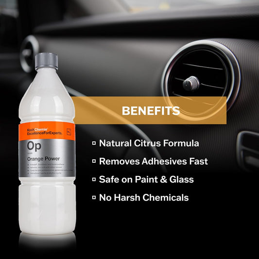 KOCHCHEMIE Orange Power 1 Liter - Adhesive, Tree Resin, and Rubber Remover; Free from Halogenated Hydrocarbons with a Fresh Orange Fragrance