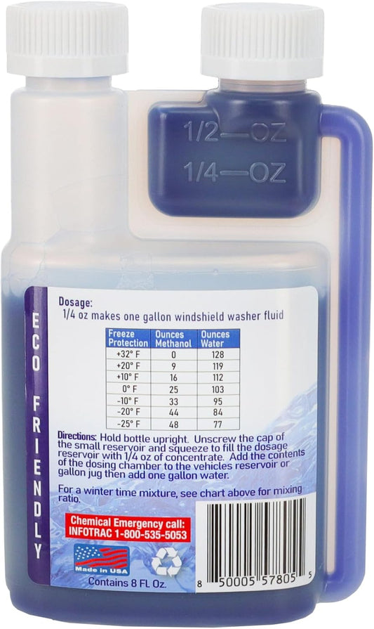 Qwix Mix Rain Shield Windshield Washer Fluid Concentrate, 1 Bottle makes 32 Gallons– Repels Rain