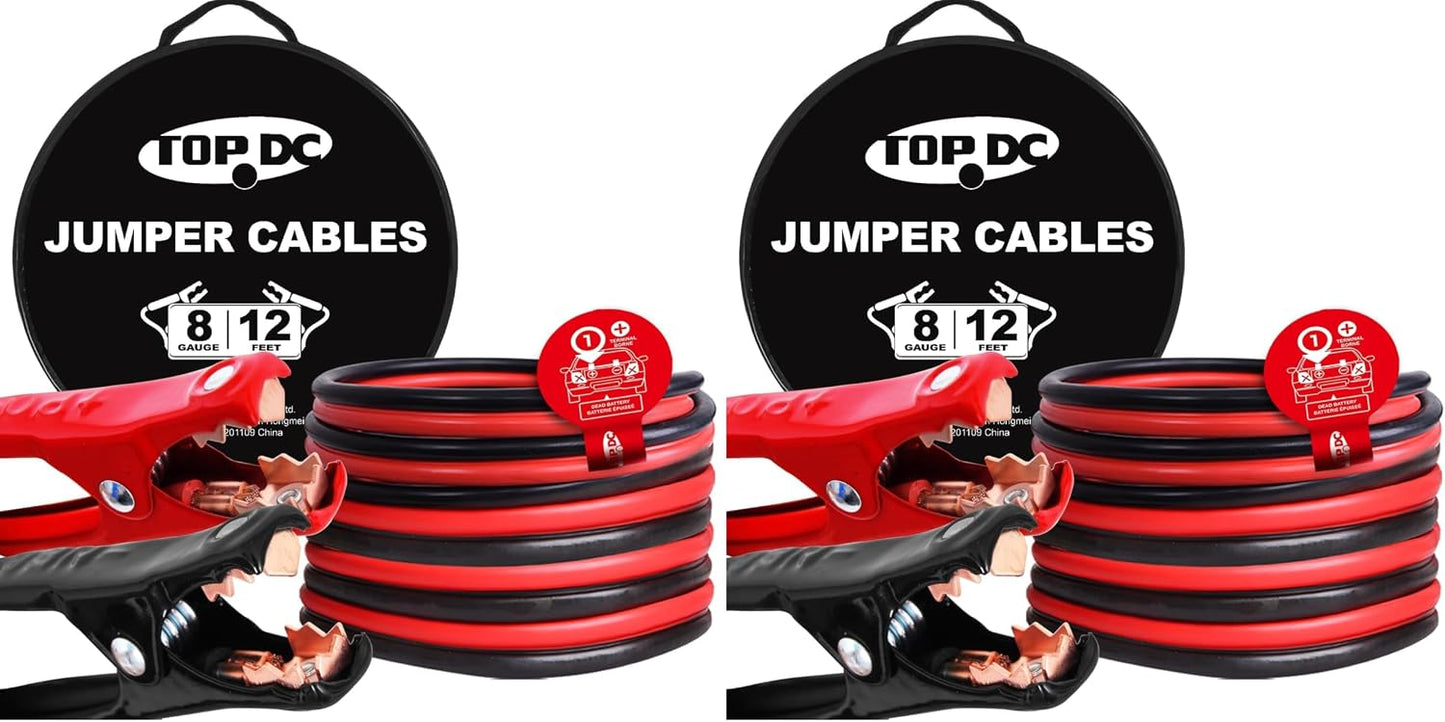TOPDC 4 Gauge 20 Feet Jumper Cables for Car, SUV and Trucks Battery, Heavy Duty Automotive Booster Cables for Jump Starting Dead or Weak Batteries with Carry Bag, (TD-P0420)