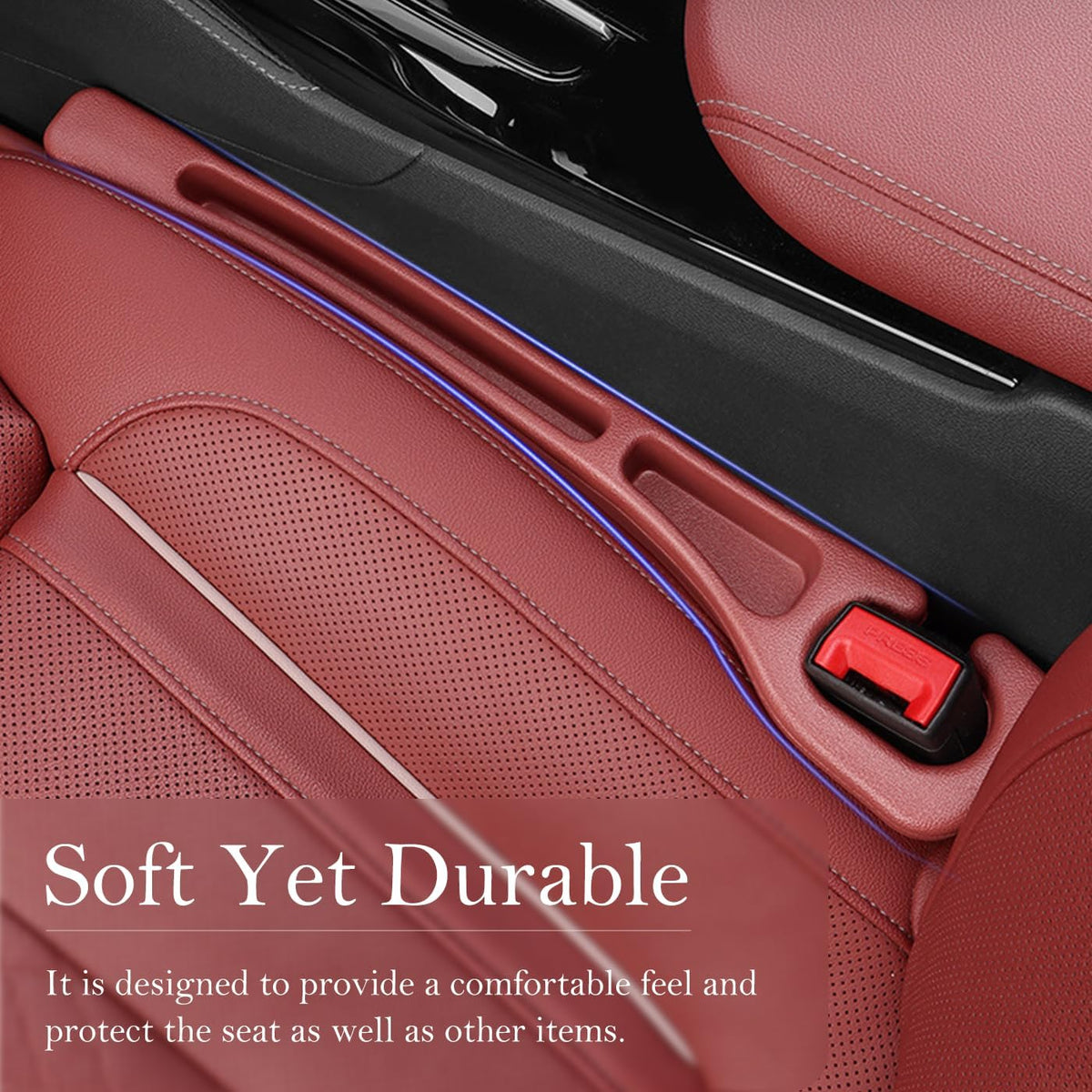 Car Seat Gap Filler 2-Pack, Universal Car Seat Gap Filler Organizer, Seat Gap Plug – Fills Gap Between Seat & Console, Drop-Proof Guard for Phones, Keys & Cards, Fits Cars, SUVs, Trucks, Black