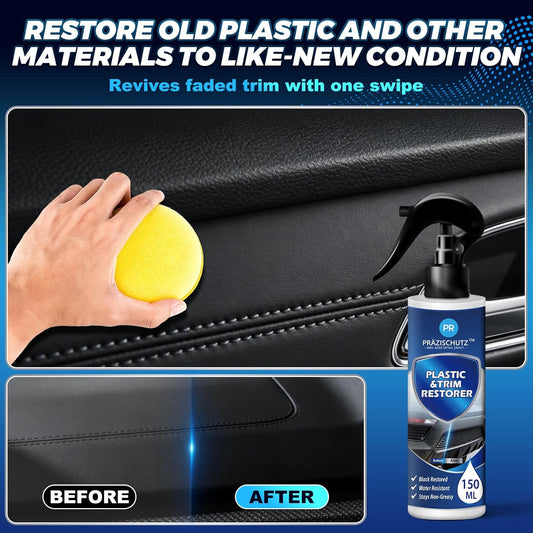 Plastic Restorer for Cars, Removes Yellowing & Dirt, Restores Shine & Gloss, Deep Nourishment & Long-Lasting Protection, Easy to Use, Affordable Automotive Plastic Care-150ml