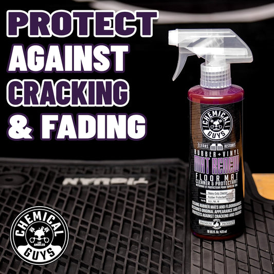 Chemical Guys Mat Renew Rubber and Vinyl Car Floor Mat Cleaner & Protectant - Cleans & Restores Rubber Liners, Running Boards, Safe for Cars, Trucks, SUVs, and More - 16 oz