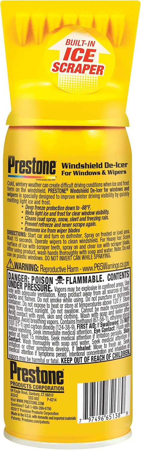 Prestone AS242-6PK Windshield De-Icer - 11 oz. Aerosol, (Pack of 6)