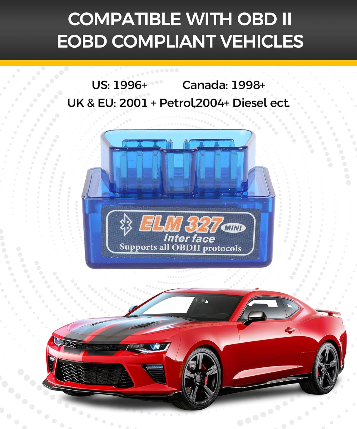 OBD2 Scanner Bluetooth,Car Accessories,ODB2 Scanner,Car Code Reader,Obd2 Scanner Diagnostic Tool,Car Diagnostic Scan Tool,Engine Check Light Code Reader,Compatible with Android Symbian Windows