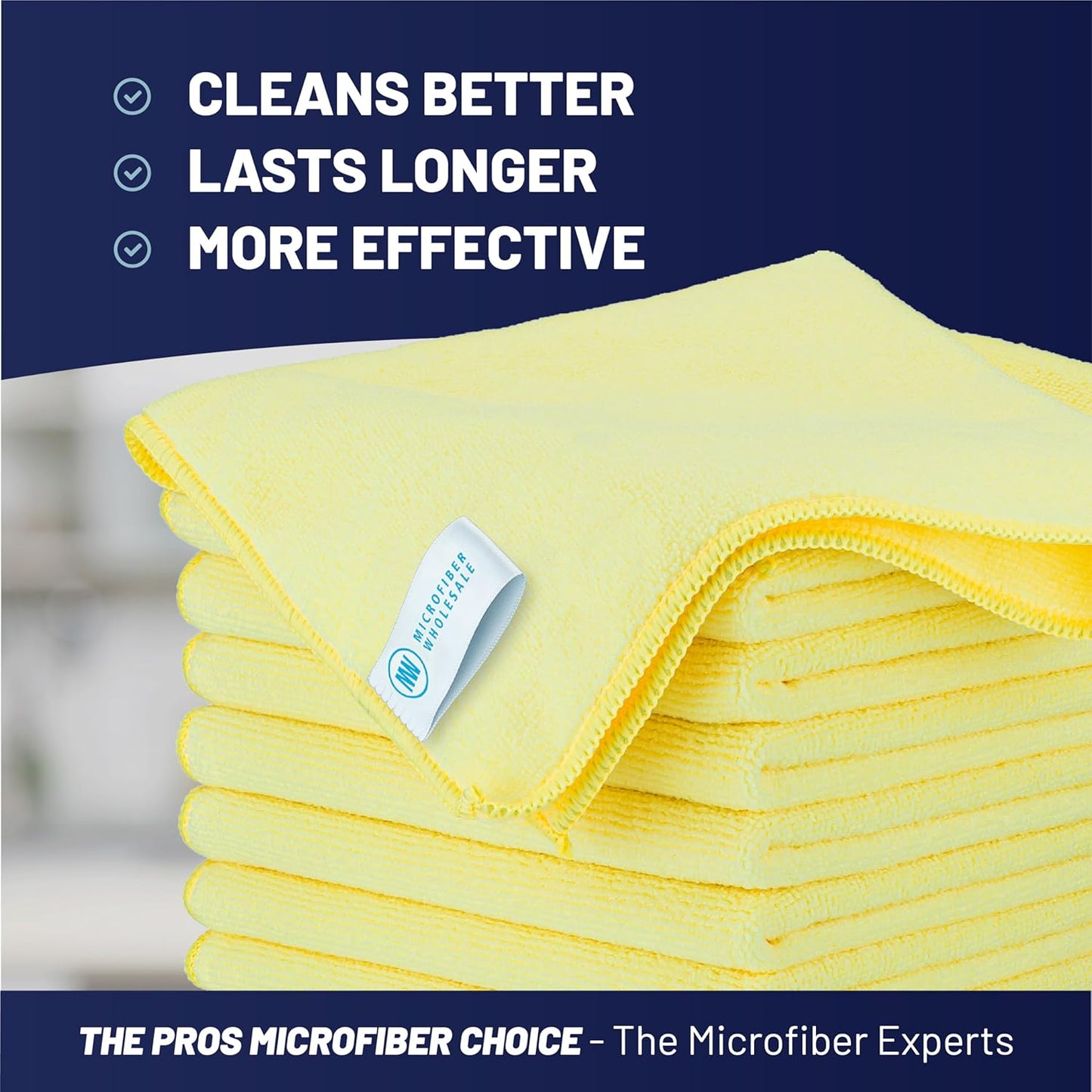 Microfiber Wholesale MW Pro 16x16 Auto Detailing Towels - Plush Car Drying Cloths for Wax Removal, Interiors & Body Shops - Scratch Free (Black, 12-Pack)