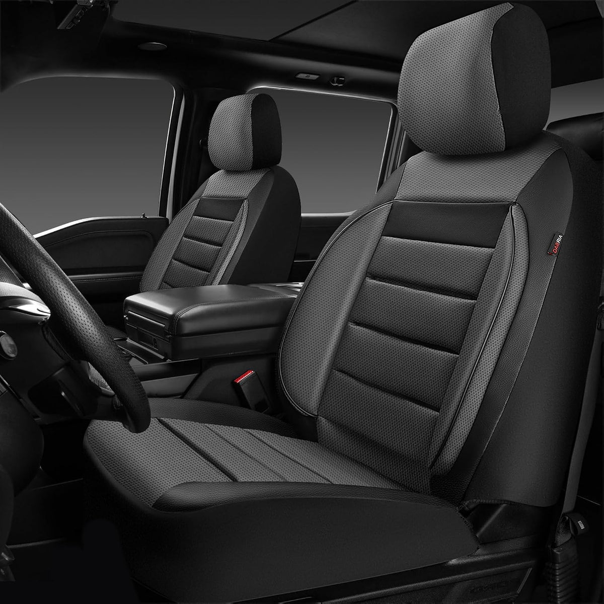 CAR PASS Leather Seat Covers Full Set Universal Water Resistant 3D Foam Back Support, Luxury Comfort Automotive 5 Seat Covers All Season Fit for SUV,Sedan,Van, Airbag Compatible Elegance(Pure Black)