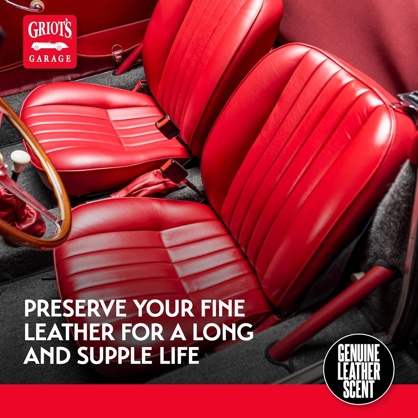 Griot's Garage Leather Care Spray, Car Seat Cleaner and Conditioner for Upholstery, Furniture, Clothing, and More, 10994, 22oz