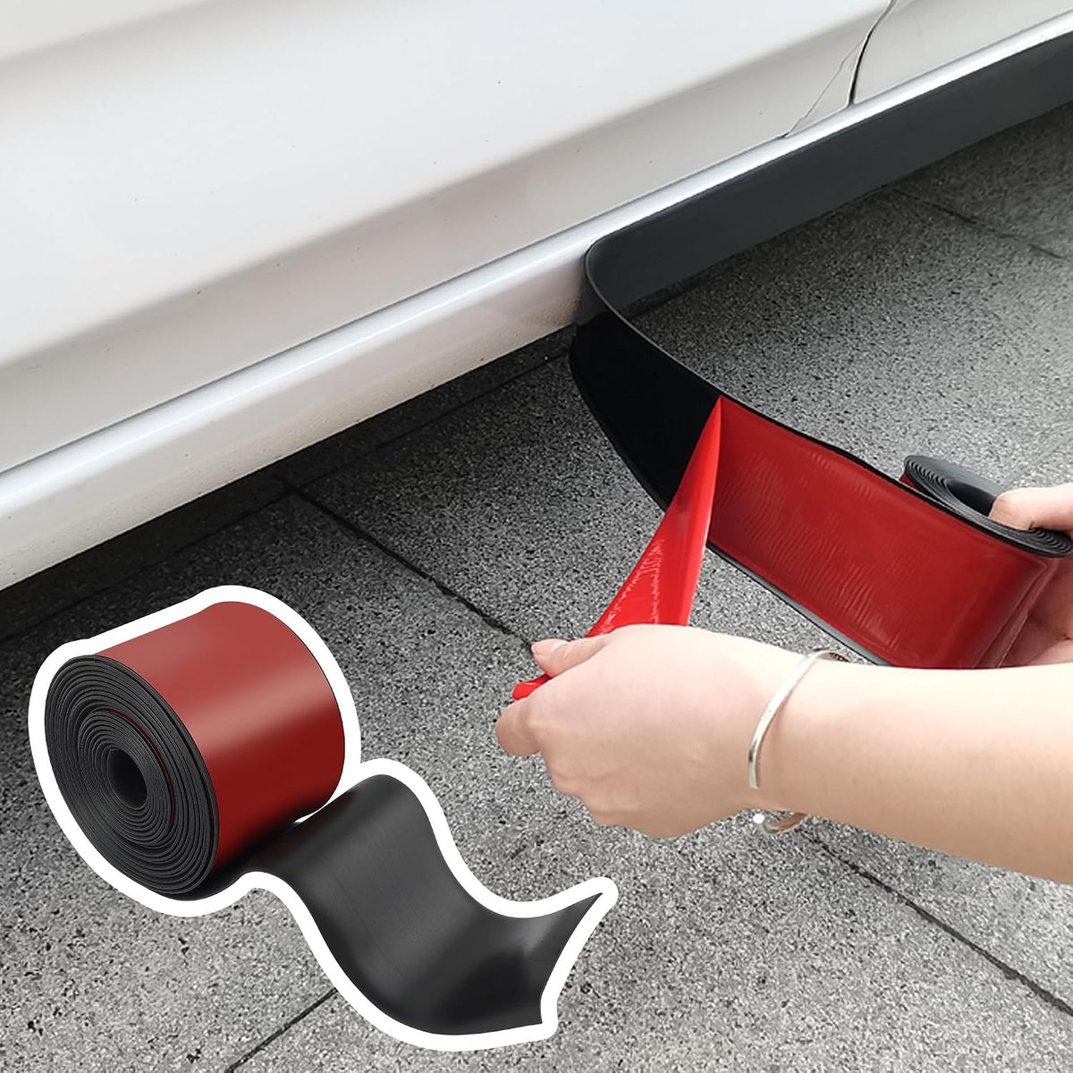 13Ft*3.15In Bumper Guard for Cars Crashworthy,Upgrade Thicken Rubber Side Skirts for Car Side Skirts Front Bumper,Universal Car Bumper Protector Guard Car Accessories