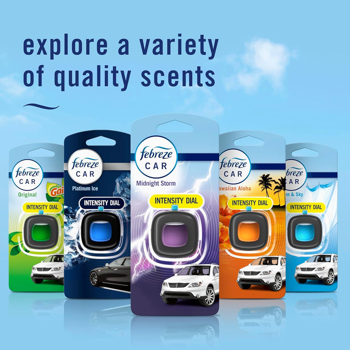 Febreze Car Air Freshener Vent Clip, Midnight Storm, 1 count, .06 oz