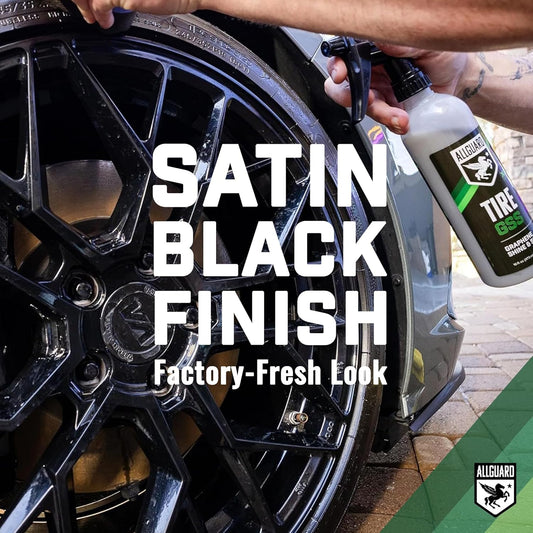 Tire GSS – XiO2™ Tire Shine Spray with Graphene Forms Tri-Molecular Bond to Rubber – Water-Resistant, Long-Lasting Protection – Satin Black Finish – Easy, No-Sling Application with Applicator Pad