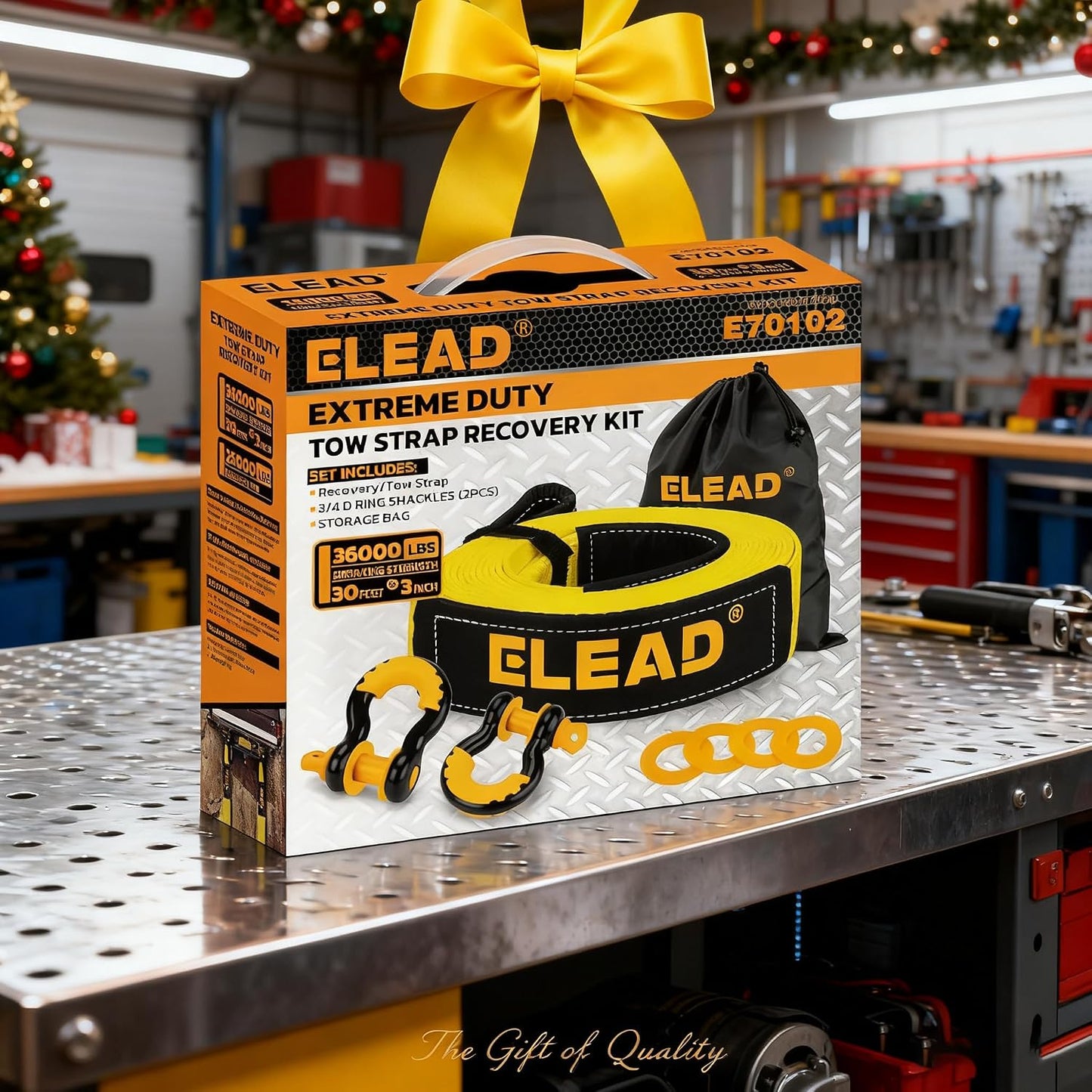 3" x 30Ft Recovery Tow Strap Heavy Duty with Hooks - 36000 LBS Break Strength, 3/4 D Ring Shackles (2pcs), Emergency Recovery Strap Tow Rope for Truck, SUV, ATV Offroad Vehicle