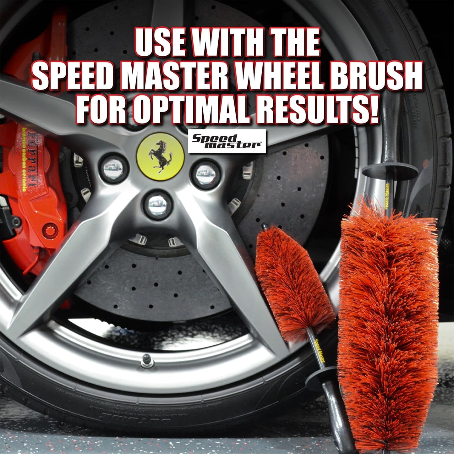 Speed Master Wheel Brush | Memory Foam Bristles | Safe on All Wheel Types | Clean Your Wheels with Ease!