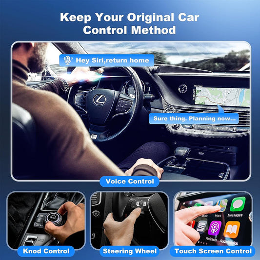 2 in 1 Mini Android Auto and Wireless CarPlay Adapter Convert Factory Wired to Wireless Dongle, Compact Size USB CarPlay Wireless Stick AAndroid Auto Adapter for iOS 12+/Android No Delay