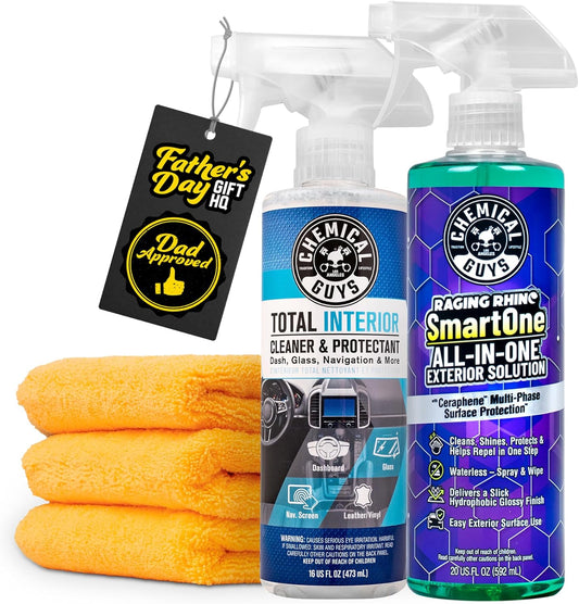 Chemical Guys Raging Rhino Waterless Car Wash And Quick Detailer Spray, No Rinse Exterior Cleaner For Paint, Glass, Wheels, Plastic, And Chrome, Spray And Wipe Shine, 20 Fl Oz