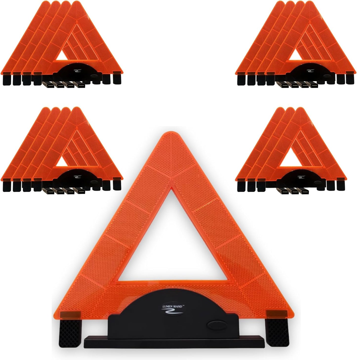 Lumen Wand Reflective Warning Triangle with LED Lights for Road Safety Metal Base | Internal LED with External Reflectors Emergency Triangle for Car Breakdowns