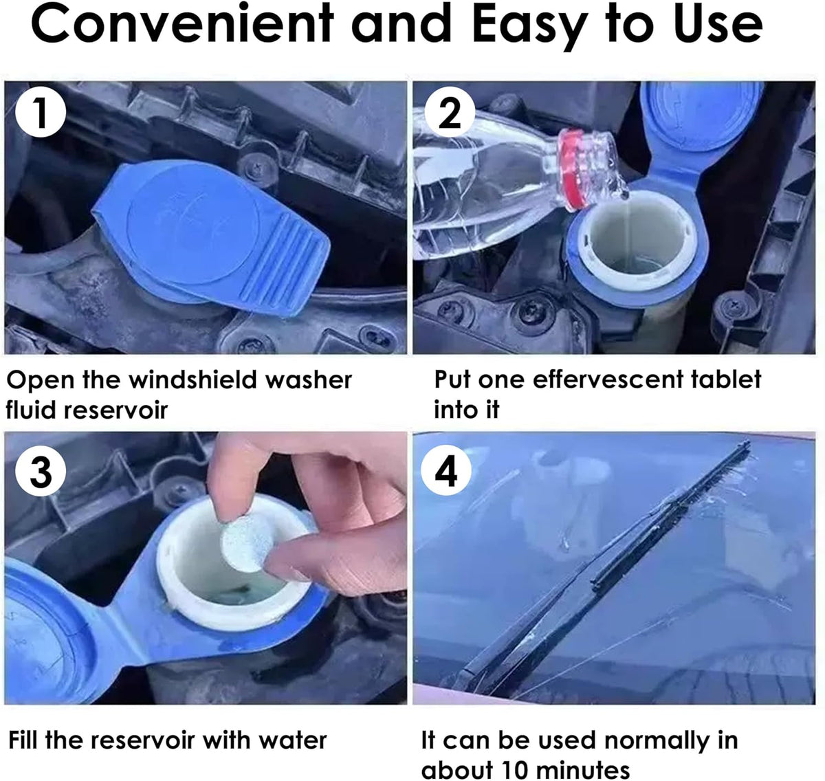 200 PCS-Car Windshield Washer Tablets, Glass Cleaner, Concentrated Effervescent Tablets, Solid Windshield Effervescent Wiper Tablet for Car Window Glass Cleaning (M)
