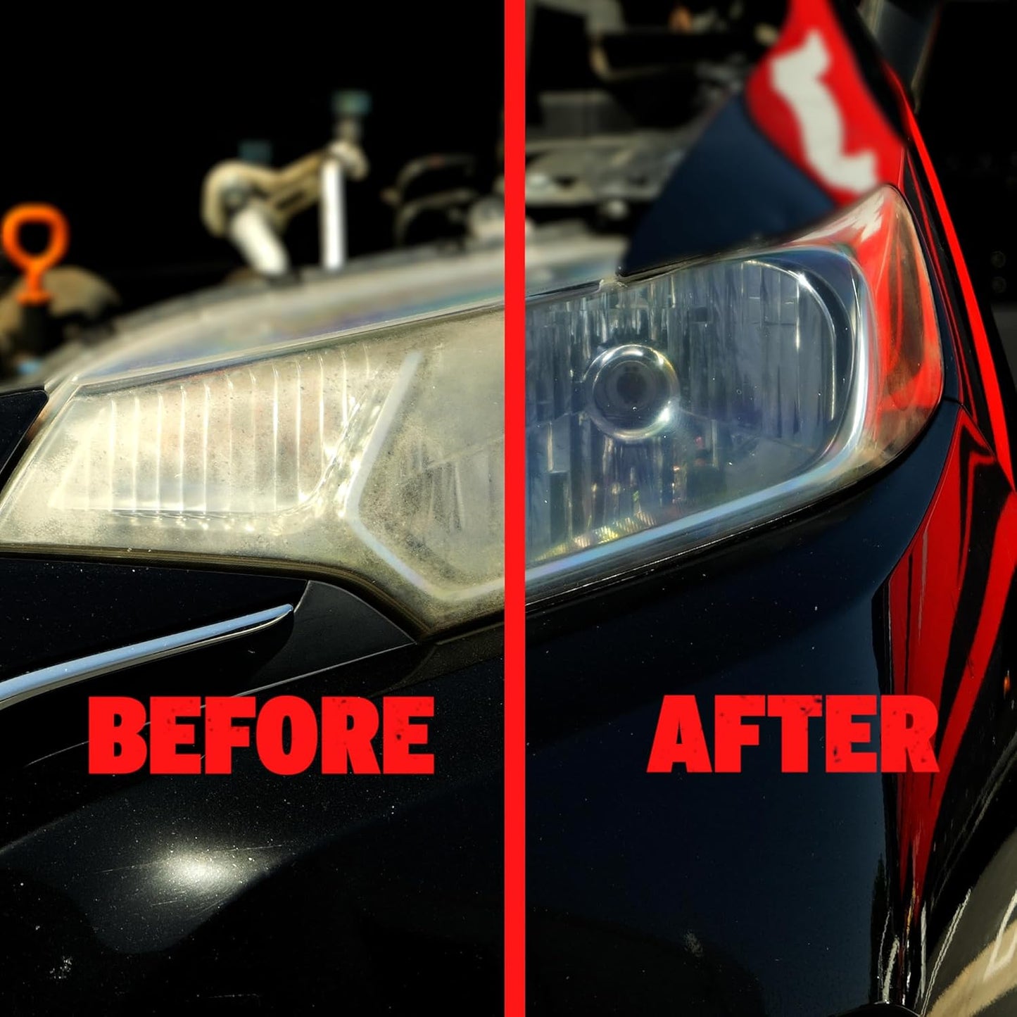 Mothers NuLens Headlight Renewal Kit — Quickly Restores & Maintains Clarity on All Headlight Types – Includes PowerPlastic 4Lights Polish, 8 oz. with Protective, Oxidation-Inhibiting Polymers (07251)