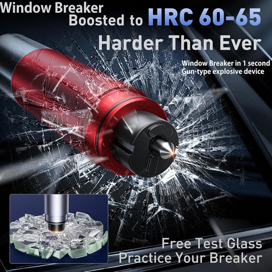 3-Pack Car Safety Hammer Seatbelt Cutter, 2026 Upgraded Transparent Lid Window Breaker Seatbelt Cutter Underwater, 2 in 1 Emergency Keychains car Window Breaker Tool, New Car Accessories