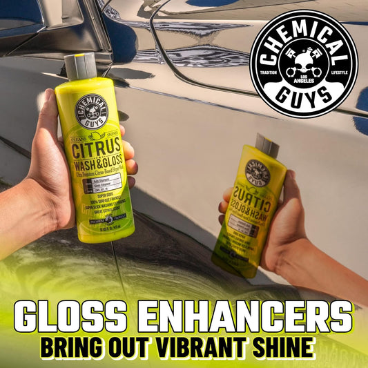 Chemical Guys Citrus Wash & Gloss Foaming Car Wash Soap - High Suds Formula Foam Cannon Soap for Foam Blasters, or Bucket Washes - Safe on Paint, Clear Coat, and Wax, Citrus Scent - 16 oz