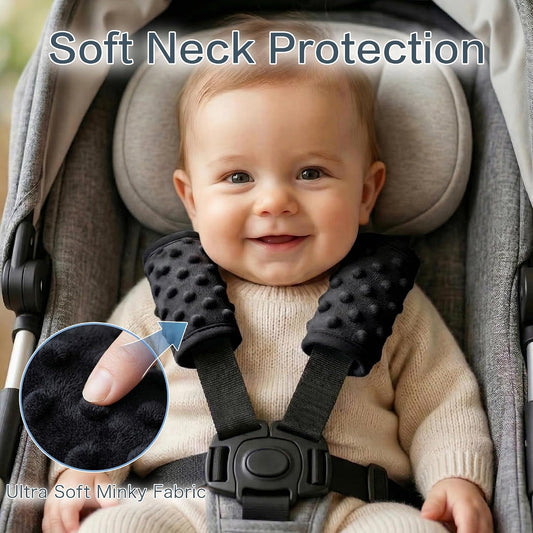 Pro Goleem Car Seat Strap Covers for Babies Soft Car Seat Strap Shoulder Pads for All Car Seats, Stroller, Pushcar, Black