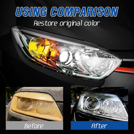 Headlight Restoration Kit -Yellowed Oxidized Foggy Headlight Repair Spray-On No Sanding Restoration Kit Headlight Cleaner & Restorer with Protective Coating for All Vehicles