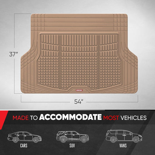 Motor Trend Premium FlexTough All-Protection Cargo Mat Liner – w/Traction Grips & Fresh Design, Heavy Duty Trimmable Trunk Liner for Car Truck SUV, Black (OF-985-BK)