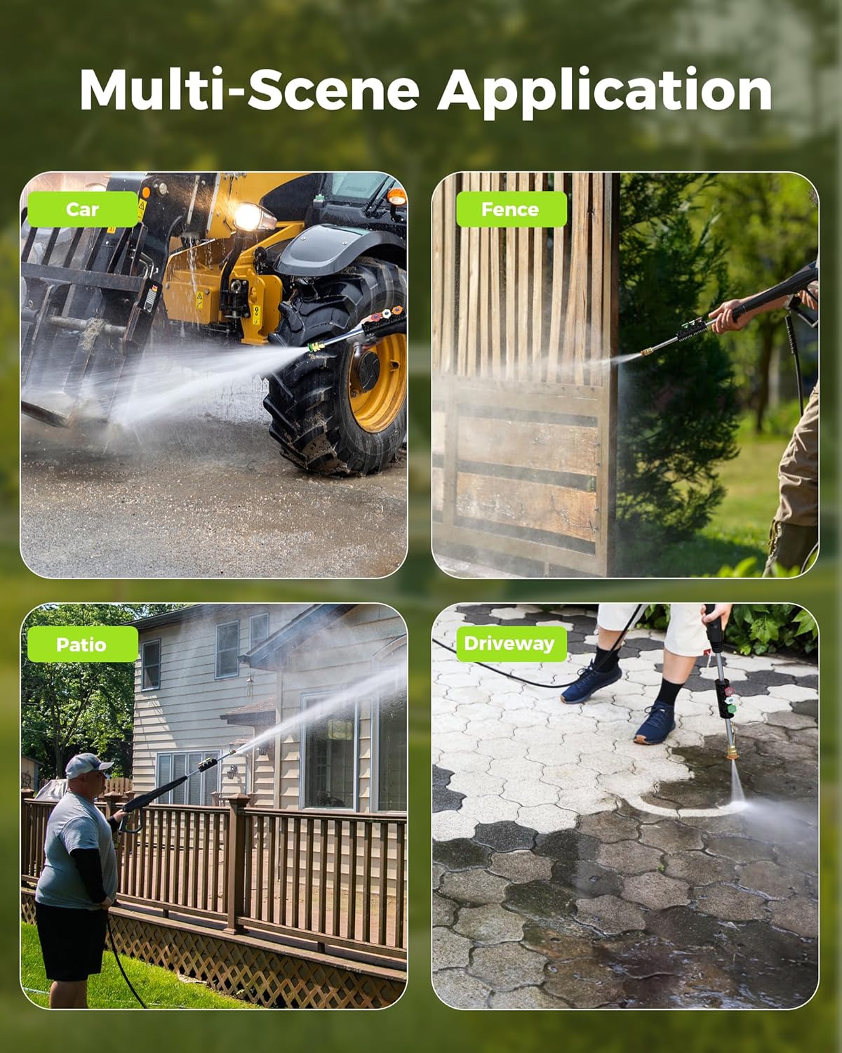 Pressure Washer, Power Washers 4800PSI 2.6GPM with 4 Quick Connect Nozzles, High Pressure Washer for Cars, Fences, Patios, Decks, Boats, Home Use