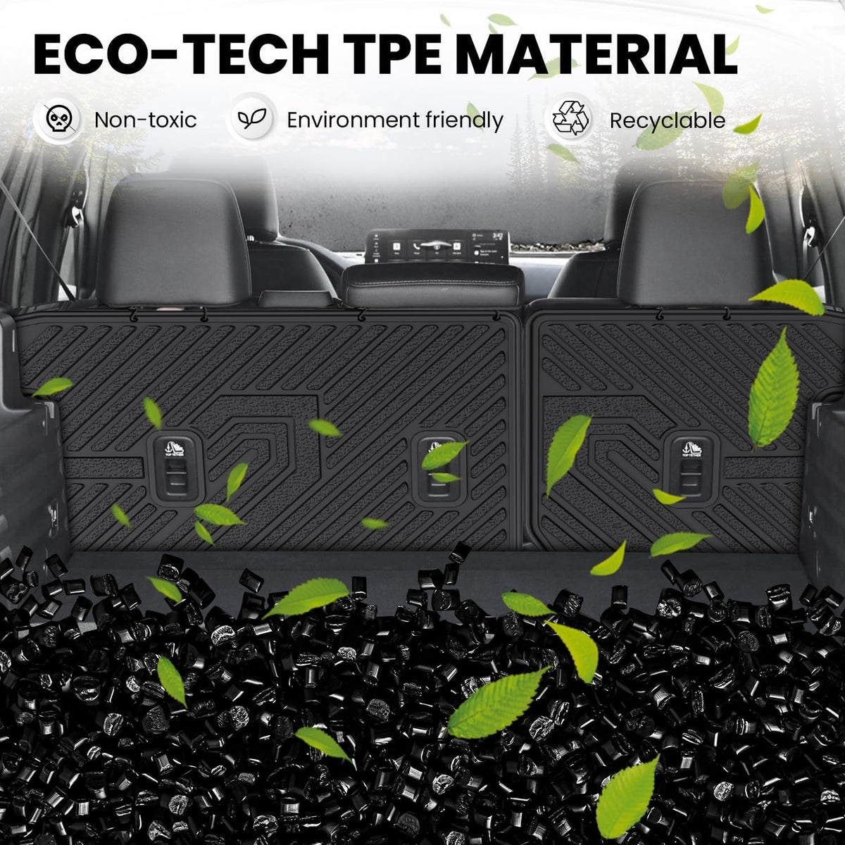 LASFIT Full Set Floor Mats for Honda CR-V 2026 2025 2024 2023 (Gasoline & Hybrid & e:FCEV), All Weather TPE Custom Fit Floor Liners 1st & 2nd Row & Seat Back Mat & Cargo Mat (Upper Position)