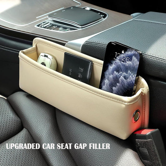 Car Seat Gap Filler 2 pack Car Gap Filler Seat Organizer Front Seat Leather Car Accessories for Women Men, Car Essentials for SUV Truck, Adjustable Seat Gap Filler Organizer (Black 2 pack)