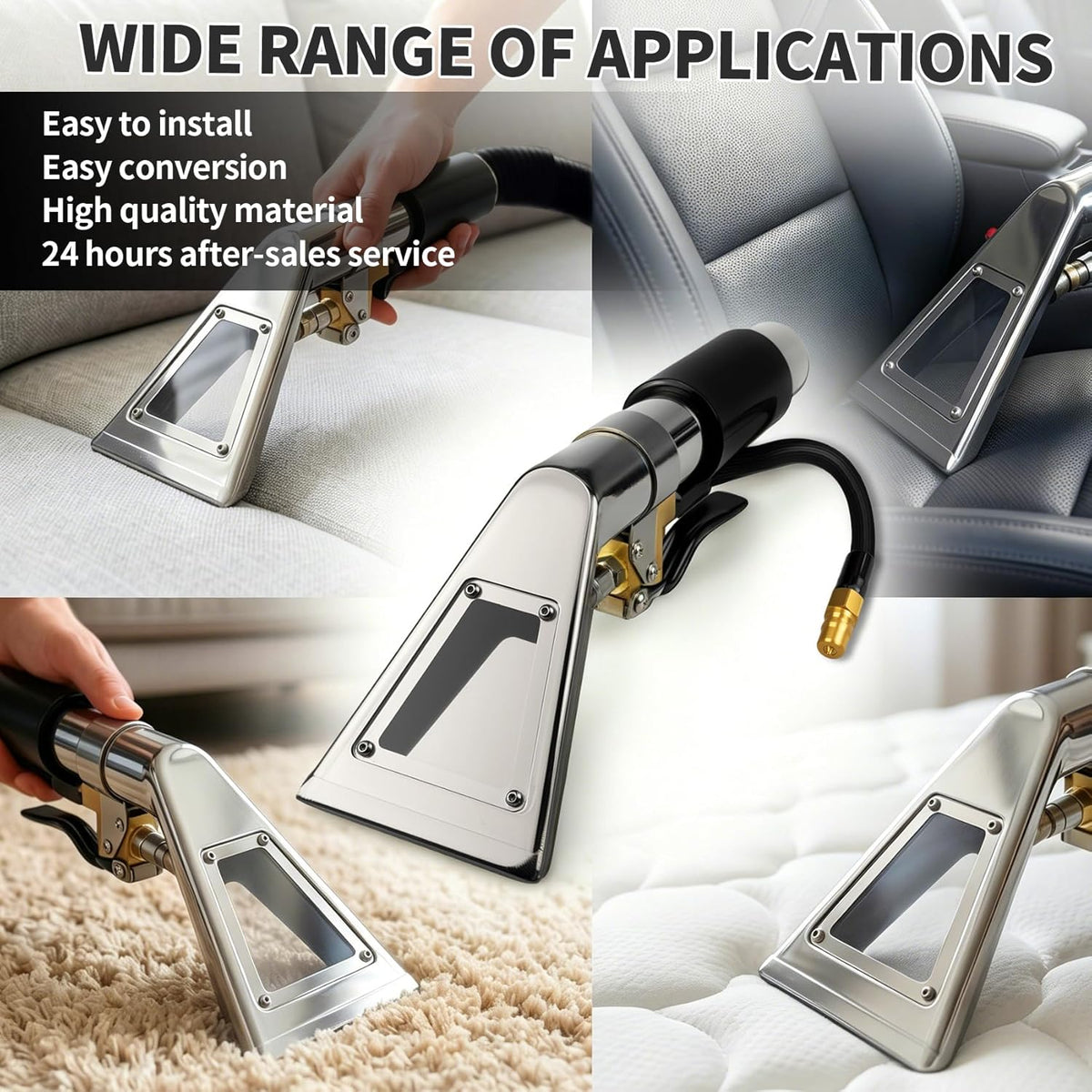 Upgrade Extractors Upholstery Detailing Tool with Viewing Window, Auto detailing tools Hand Wand, Carpet Cleaning Extractor with Clear Head for Mytee/ShopVac & Most Portable Carpet Attachment