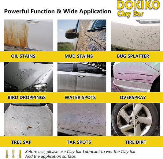DOKIKO 8 Pack Car Clay Bars Auto Detailing Premium Magic Car Clay Bars Kit | Adsorption Capacity for Car Detailing Car Wash Clean |10 pcs Clay bar Lubricant Tablets (1pcs=16 oz)