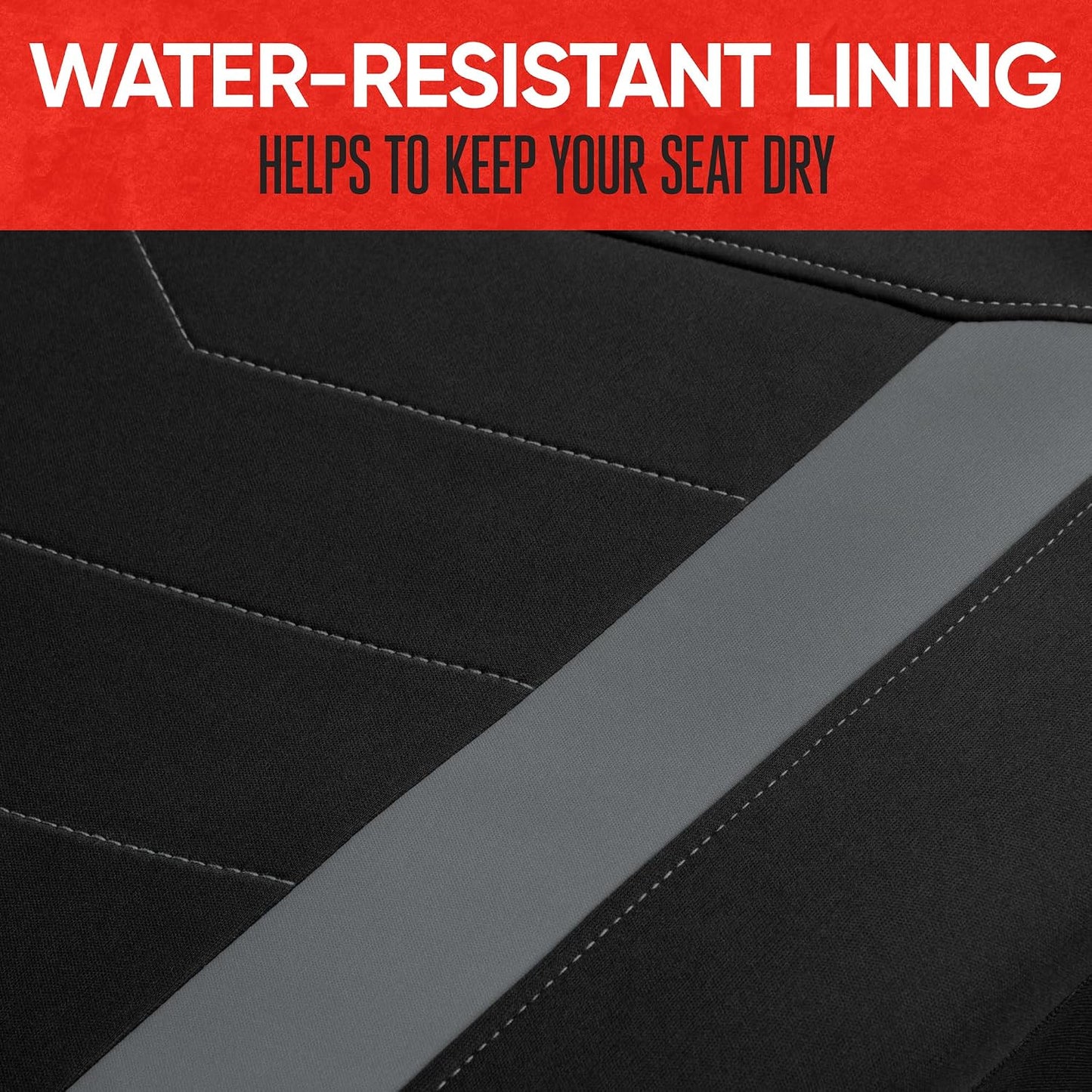Motor Trend AquaShield Waterproof Front Seat Covers, Black Seat Covers for Cars – Neoprene Front Car Seats Cover, SUV Seat Covers Protector - Car Interior Cover for Auto, Trucks, & Dog Owners