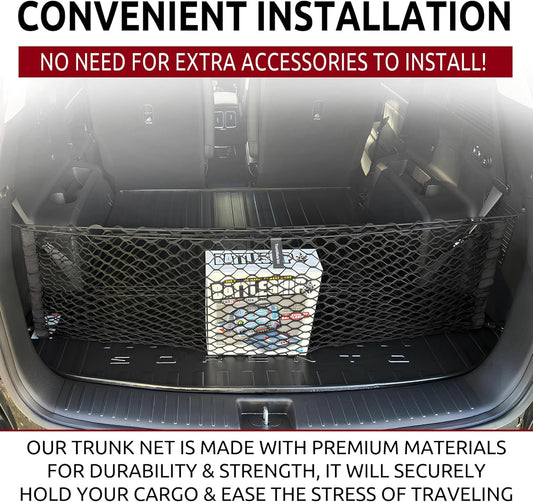 Envelope Style Trunk Mesh Cargo Net for KIA Sorento S LX EX SX 2021-2026 - Car Accessories - Premium Trunk Organizers and Storage - Cargo Net for SUV - Vehicle Carrier Organizer for KIA Sorento PHEV