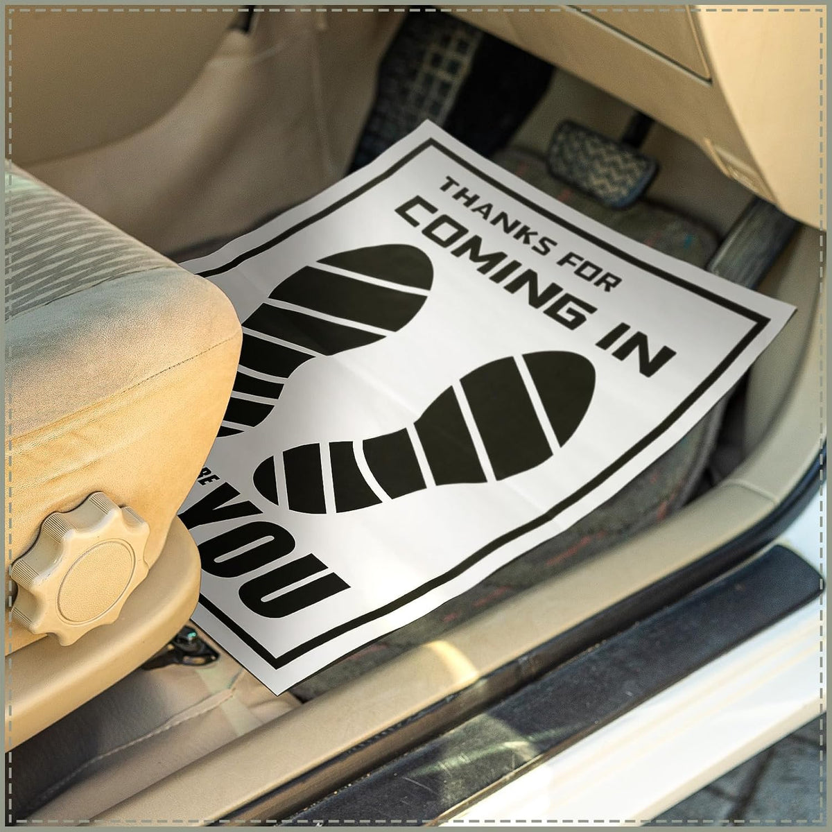 Frienda 500 Pcs Waterproof Paper Car Floor Mats Disposable Floor Pads Covered Plastic Film Automotive Foot Mat for Vehicle Supplies(White,20 x 15 Inch)
