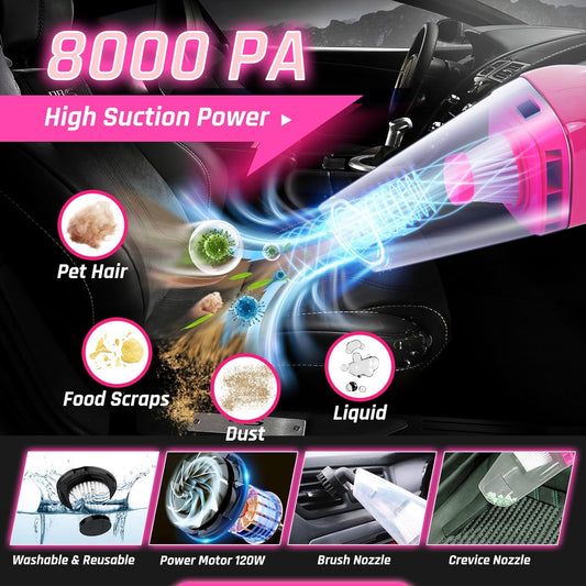 47PCS Car Detailing Kit Interior Cleaner, Car Cleaning Kit, Car Vacuum Car Interior Detailing Kit, Car Wash Kit with Bucket Auto Detailing Brush Set Car Accessories for Motorcycle, Cars, Bikes, Wheels