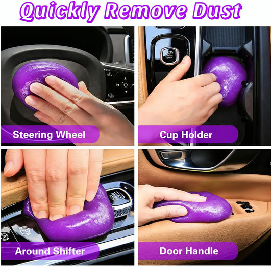 2-Pack Car Cleaning Gel, Universal Interior Detailing Putty Slime, Dust Remover for Car Vents, Dashboard & Keyboard, Ideal Gift for Men & Women