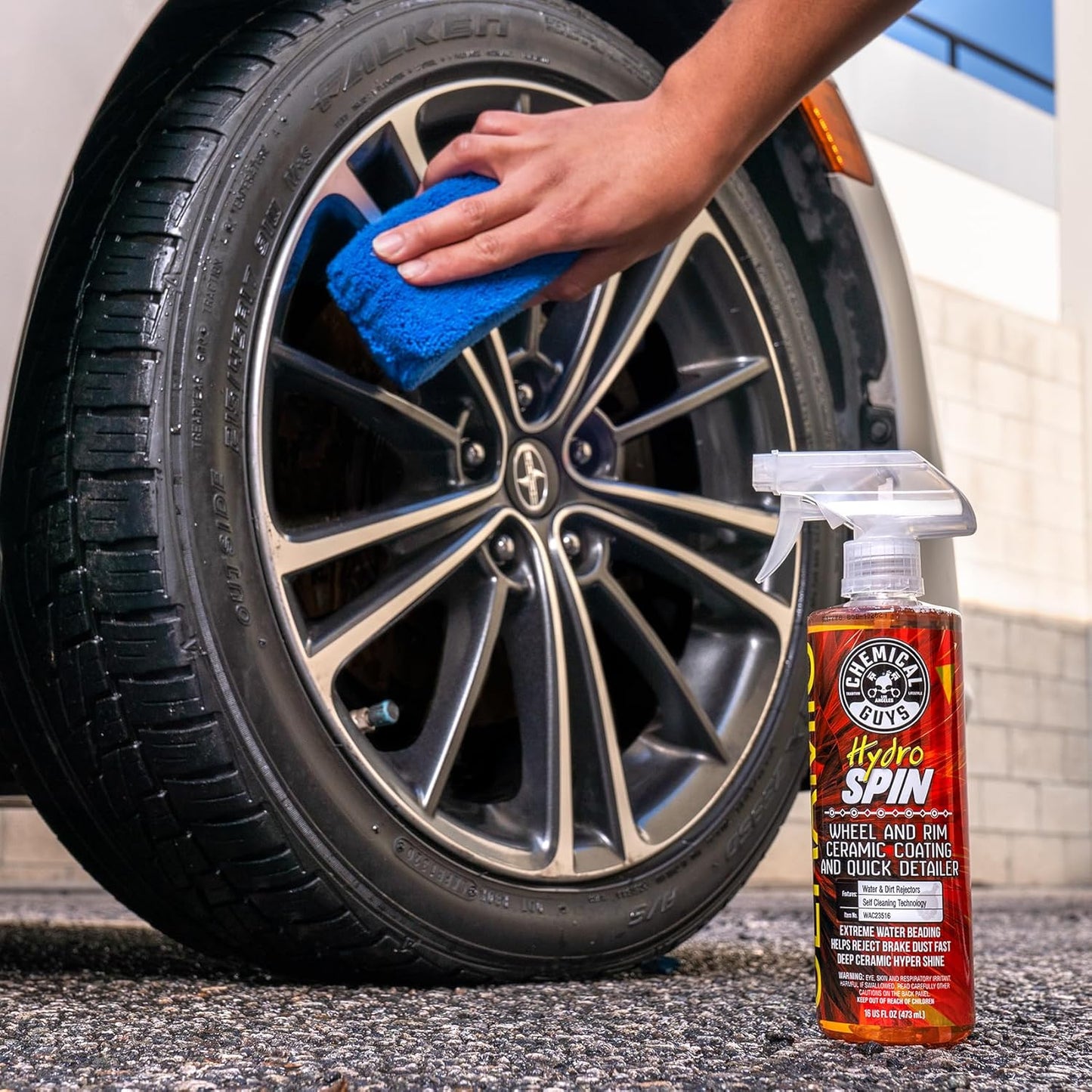 Chemical Guys HydroSpin Wheel & Rim Ceramic Coating and Quick Detailer Spray - 16 oz Spray Protects Wheels, Rims & Brake Parts with Hydrophobic Ceramic Shine - Safe for Cars, Trucks, SUVs, Motorcycles