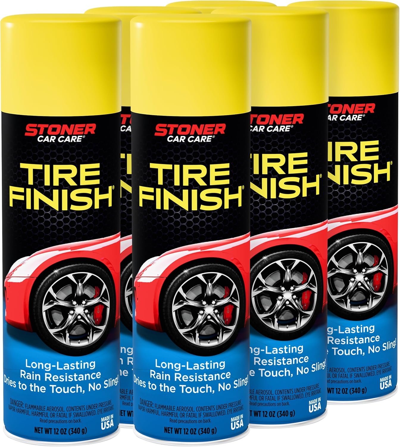 Stoner Car Care 91094-6PK More Shine Tire Finish – Tire Shine Spray Restores Deep Matte Black Finish with Long-Lasting Rain-Resistant Protection, Dry-to-Touch – 12 oz (Pack of 6)