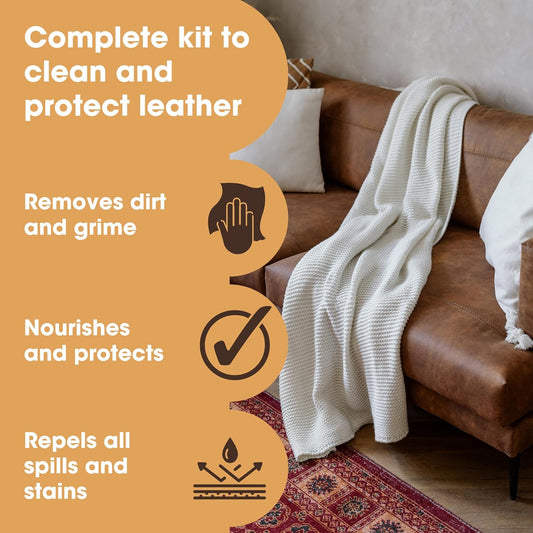 Furniture Clinic Leather Cleaning Wipes | 80 Count | 4-in-1 Clean, Nourish, Condition, & Restore Leather & Vinyl Furniture, Handbags, Jackets, Car Seats, Interiors & More | Residue & Streak-Free