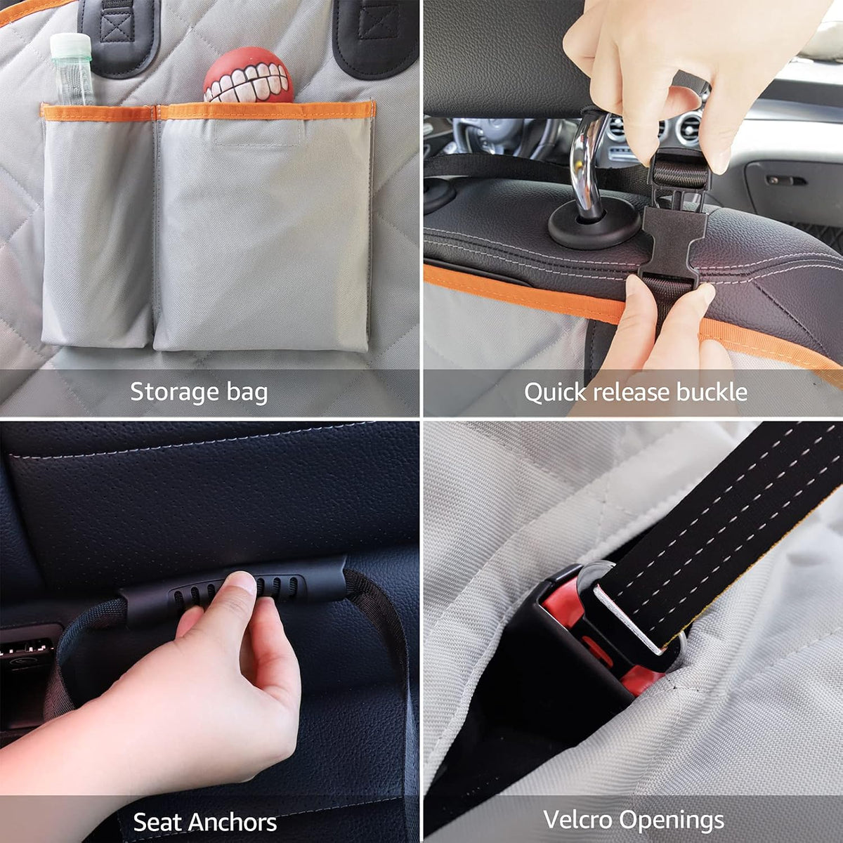 Luxury Dog Car Seat Cover for Back Seat Breathable Mesh Window Dog Hammock for Car 4-Layer Heavy Duty Waterproof Pet Seat Protector Scratch-Proof Car Seat Cover Perfect for Family Road Trips