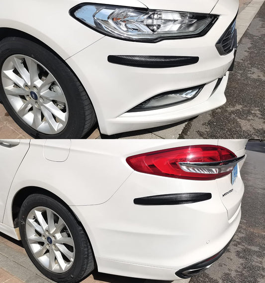 4 Pack Car Bumper Guard, Universal Rubber Protector for SUV - Front/Rear Anti Collision & Scratch Guard Strip (Black)