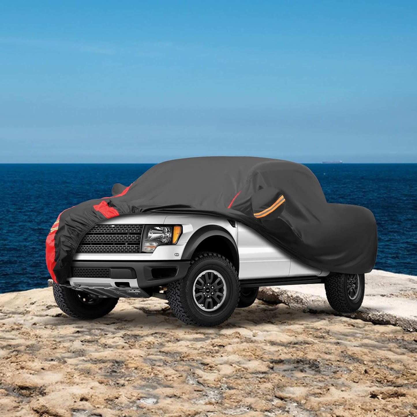 Car Cover Outdoor Automobiles Waterproof All Weater Truck Cover for Chevy Silverado, GMC Sierra, Ford F150/F 150 Heavy Duty Outdoor Pickup Cover Snow Uv Sun Protection