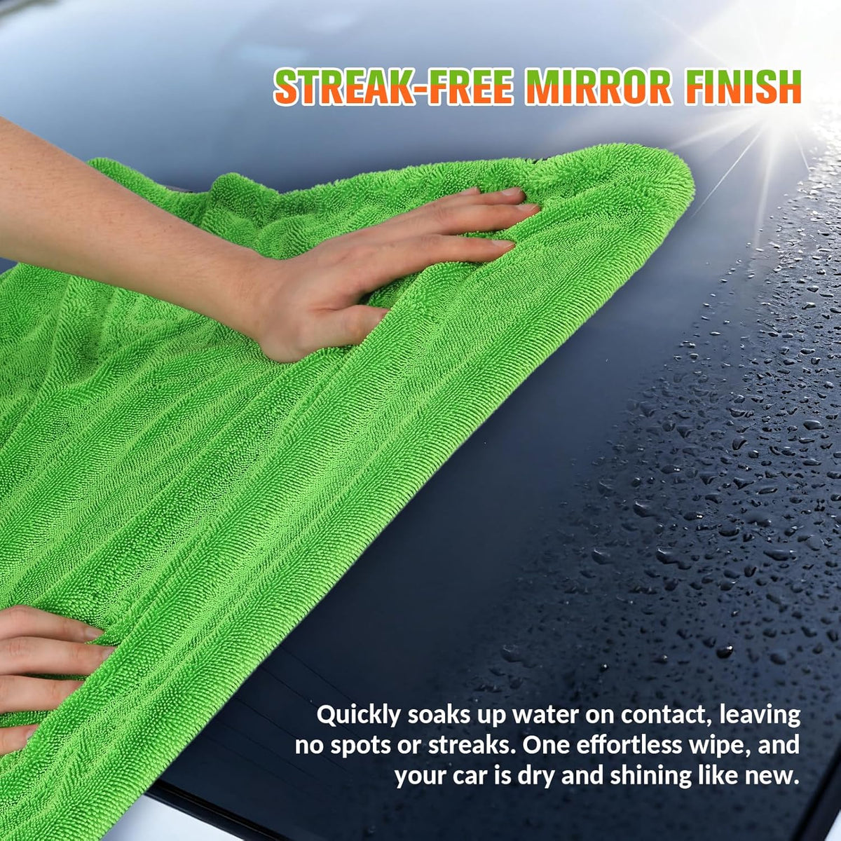48"x24" XXL Car Drying Towel, 1300GSM Dual-Sided Microfiber Car Drying Cloth, Super Absorbent & Scratch-Free Lint-Free Wash Towel for Car, SUV, Truck & RV Cleaning (Machine Washable)