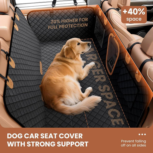 A-Pce 600D Heavy Duty Dog Car Seat Cover for Back Seat, 2026 Upgraded | Hard Bottom Back Seat Extender for Pets- Holds 600lbs, Waterproof Scratch Proof Nonslip Dog Hammock for Cars Trucks and SUVs