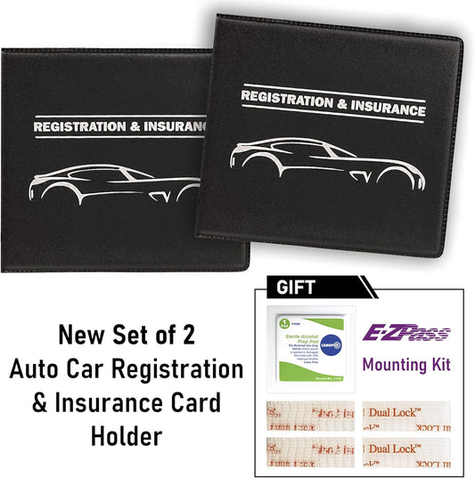 CANOPUS Car Registration and Insurance Holder, Car Document Holder, Vehicle Registration and Insurance Card Holder, Wallet for Auto, Trailer, Motorcycle, Truck, Vehicle Paperwork Organizer (2 Pack)