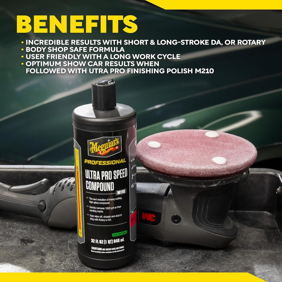 Meguiar's Professional Ultra Pro Speed Compound M11032 - Heavy Duty Compound - Pro Scratch Remover, Oxidation Remover, Heavy Swirl Mark Remover and Car Polish - Ideal for DA Polisher Use, 32 Oz