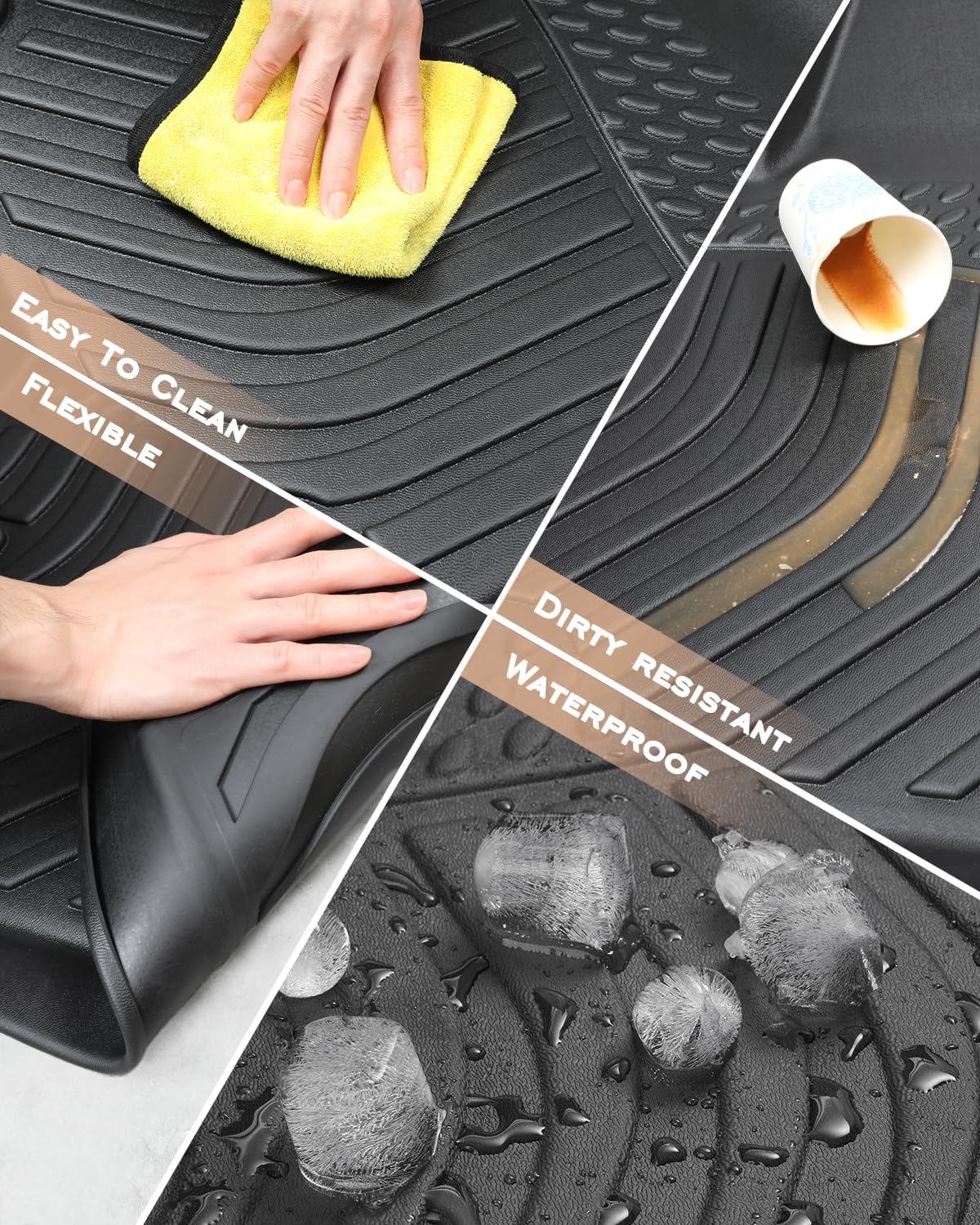 for Chevy Equinox Floor Mats 2024 2023 2022 2021 2020 2019 2018, for GMC Terrain Floor Mats 2018-2024, for Equinox All Weather Mats Cargo Liners Trunk Carpet Rubber Car Accessories