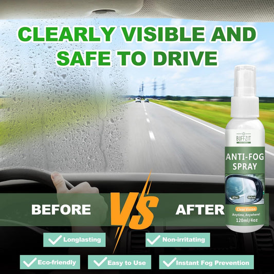 Anti Fog for Car Windshield – Portable Anti-Fog Spray for Instant Fog Removal – Perfect for Cars, Home Windows & Glass Surfaces – Streak-Free Clarity – 120 mL (4 fl oz)