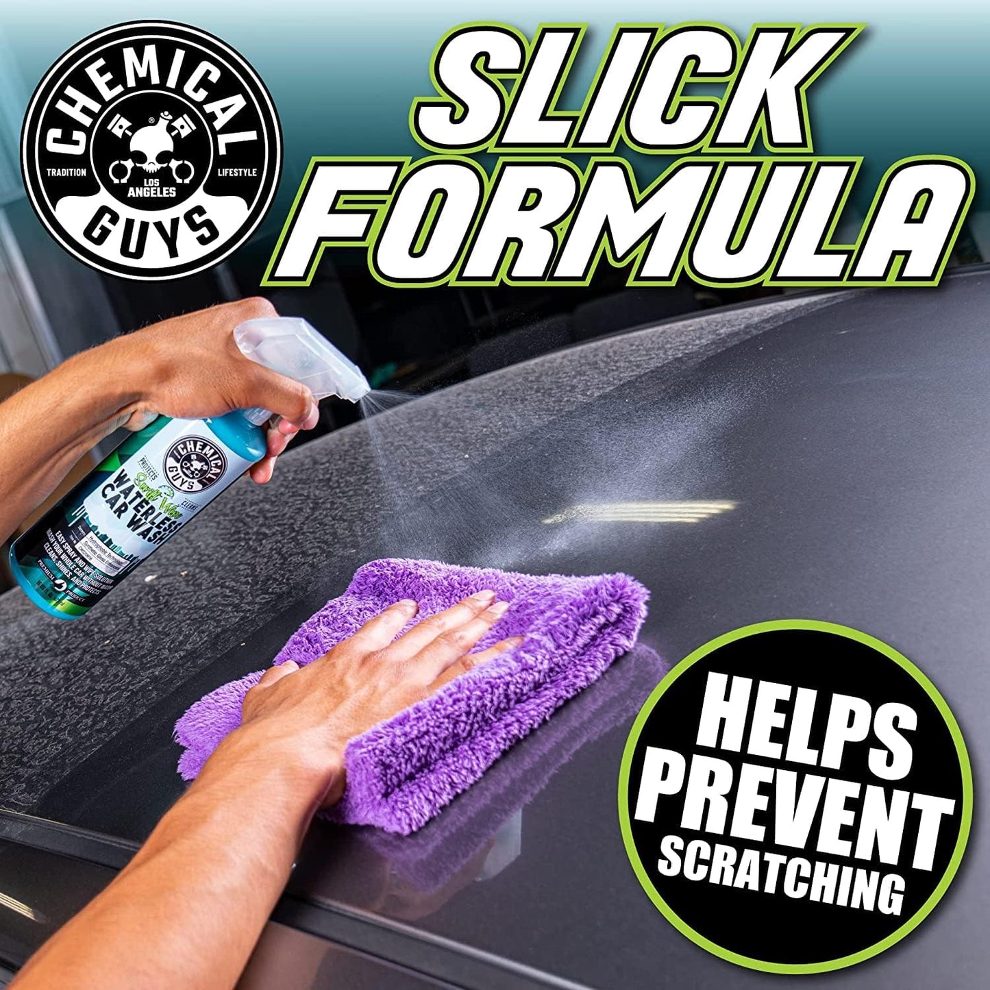 Chemical Guys Swift Wipe Waterless Car Wash Spray – Safe Cleaner for Cars, Trucks, Motorcycles, RVs, Chrome, Paint & Glass – High Gloss Finish – 32 fl oz